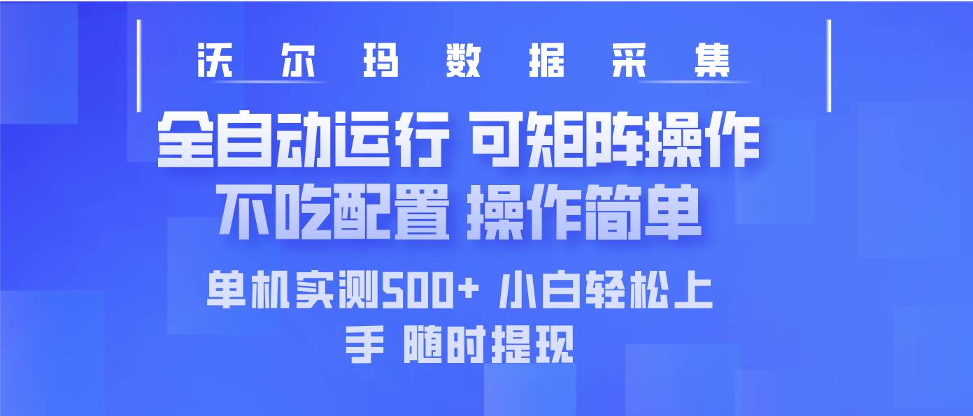 (14560期)最新沃尔玛平台采集 全自动运行 可矩阵单机实测500+ 操作简单-赛德副业库