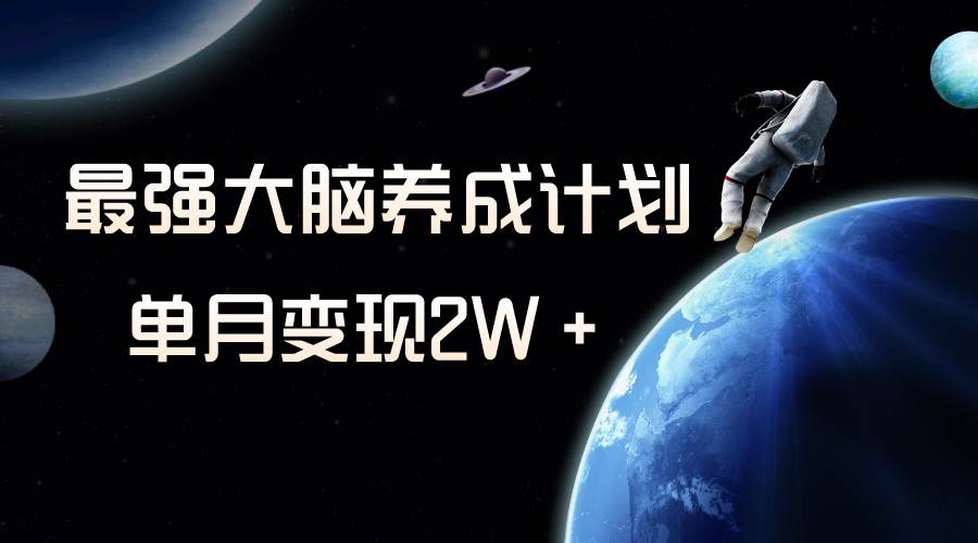 （8077期）冷门虚拟项目，最强大脑养成计划，一个月变现2W＋-赛德副业库