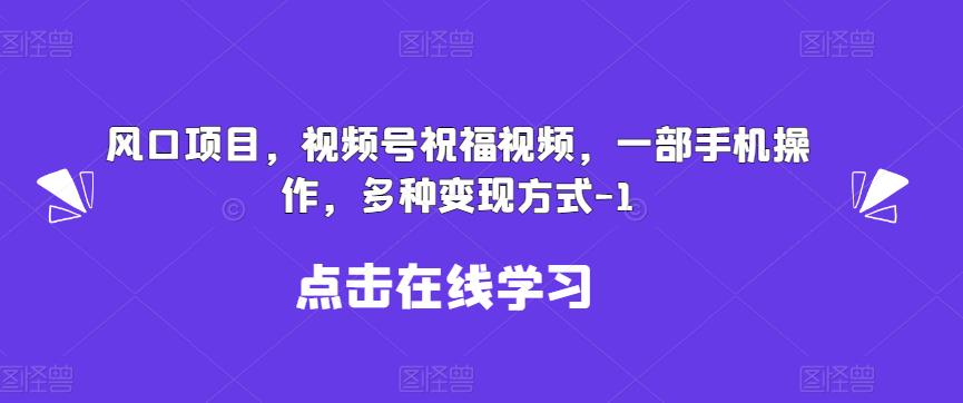 新风口项目，视频号祝福视频，一部手机操作，多种变现方式【揭秘】-赛德副业库