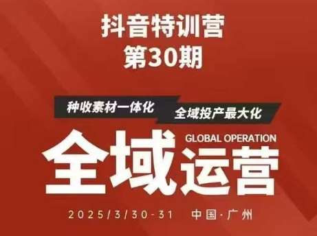 抖音特训营第30期线下培训资料,没有录音视频,正版整理的脑图资料及学员总结核心点-赛德副业库