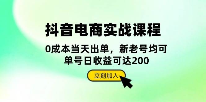 （13350期）抖音 电商实战课程：从账号搭建到店铺运营，全面解析五大核心要素-赛德副业库