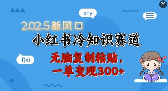 2025新风口，小红书冷知识赛道，无脑复制粘贴，一单变现300+-赛德副业库