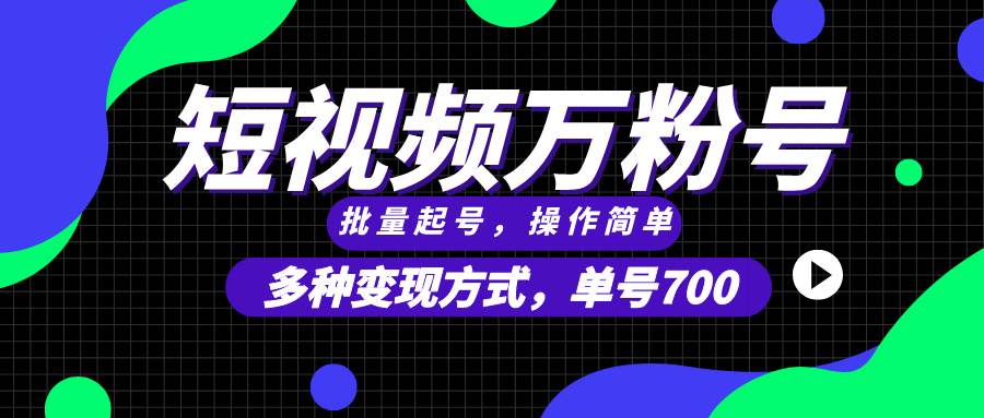 （13497期）短视频快速涨粉，批量起号，单号700，多种变现途径，可无限扩大来做。-赛德副业库