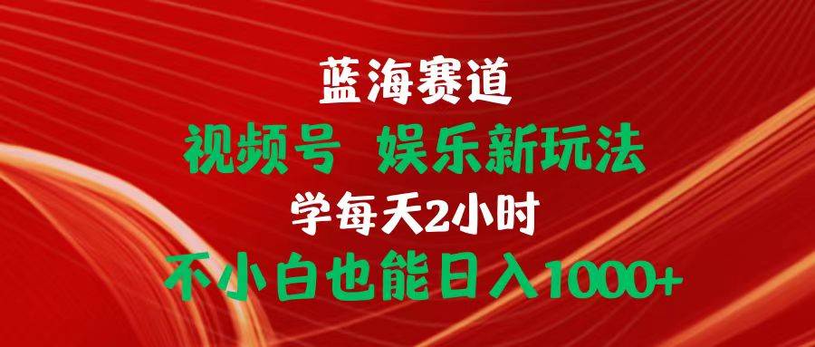 （10818期）蓝海赛道视频号 娱乐新玩法每天2小时小白也能日入1000+-赛德副业库