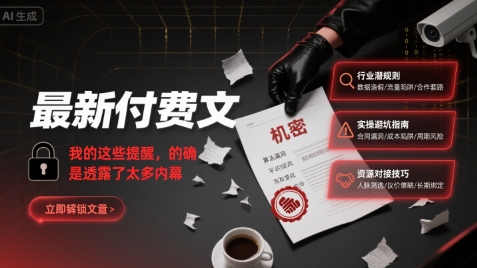 最新付费文：我的这些提醒，的确是透露了太多内幕-赛德副业库
