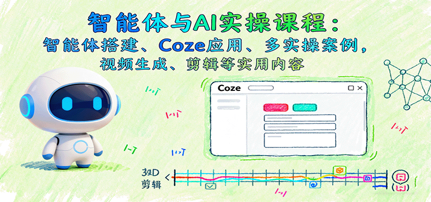 智能体与AI实操课程：智能体搭建、Coze应用、多实操案例，视频生成、剪辑等实用内容-赛德副业库