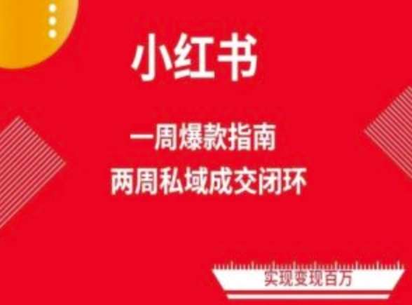 爆款小红书免费流量体系课程(两周变现)，小红书电商教程-赛德副业库