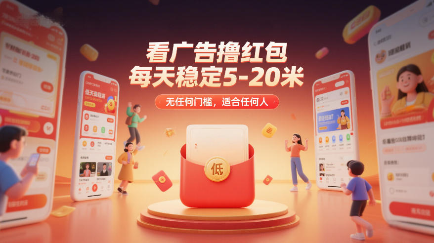 看广告撸红包,每天稳定5-20米,无任何门槛,适合任何人-赛德副业库