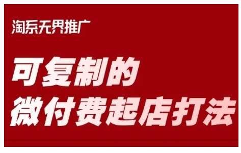淘宝可复制的微付费起店打法,带你掌握可复制的微付费起店打法-赛德副业库