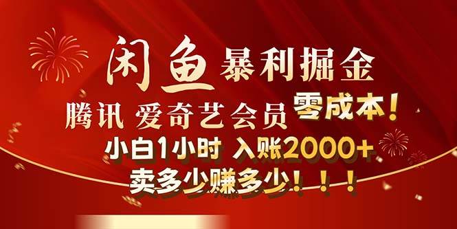 （12236期）闲鱼全新暴力掘金玩法，官方正品影视会员无成本渠道！小白1小时收…-赛德副业库