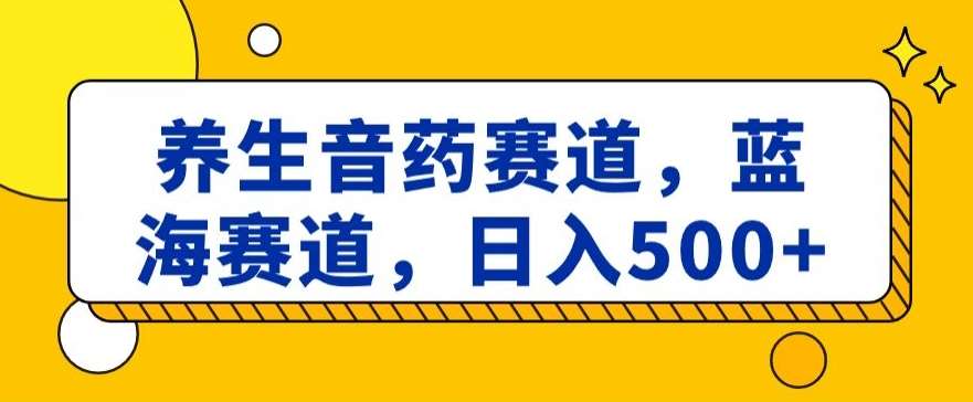 养生音药赛道，蓝海赛道，日入500+【揭秘】-赛德副业库