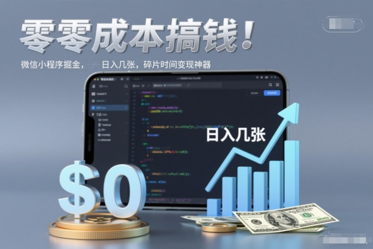 零成本搞钱，微信小程序掘金，简单易操作，日入几张，碎片时间变现神器【揭秘】-赛德副业库