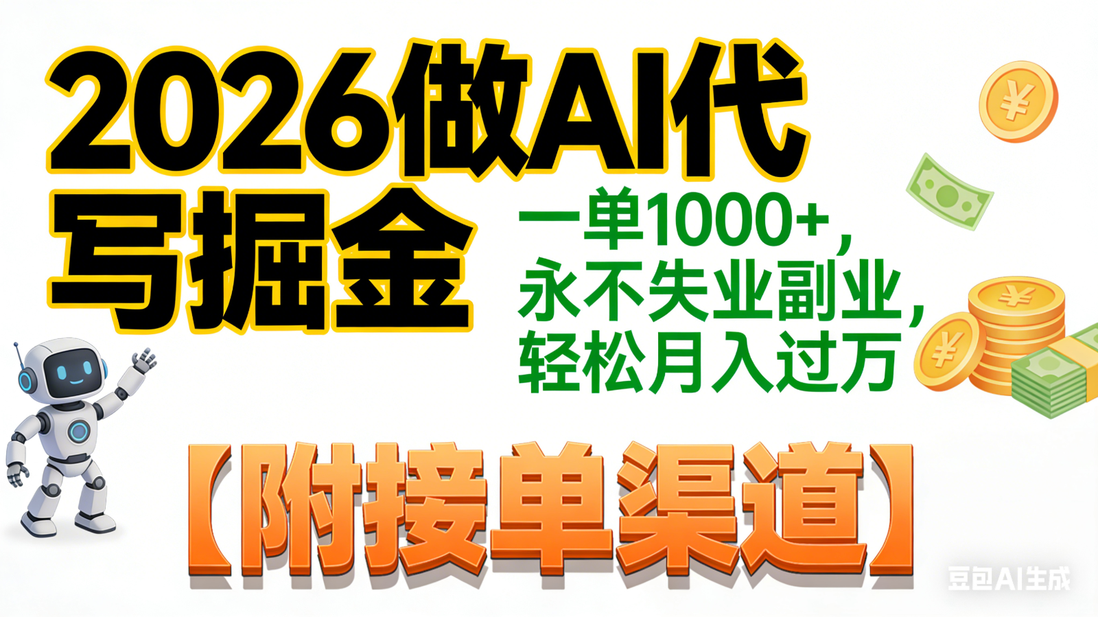 2026做AI代写掘金,一单1000+,永不失业副业,轻松月入过万,【附接单渠道】-赛德副业库