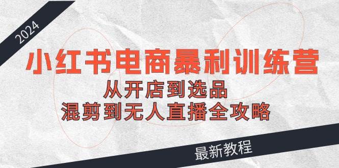 （12361期）2024小红书电商暴利训练营：从开店到选品，混剪到无人直播全攻略-赛德副业库