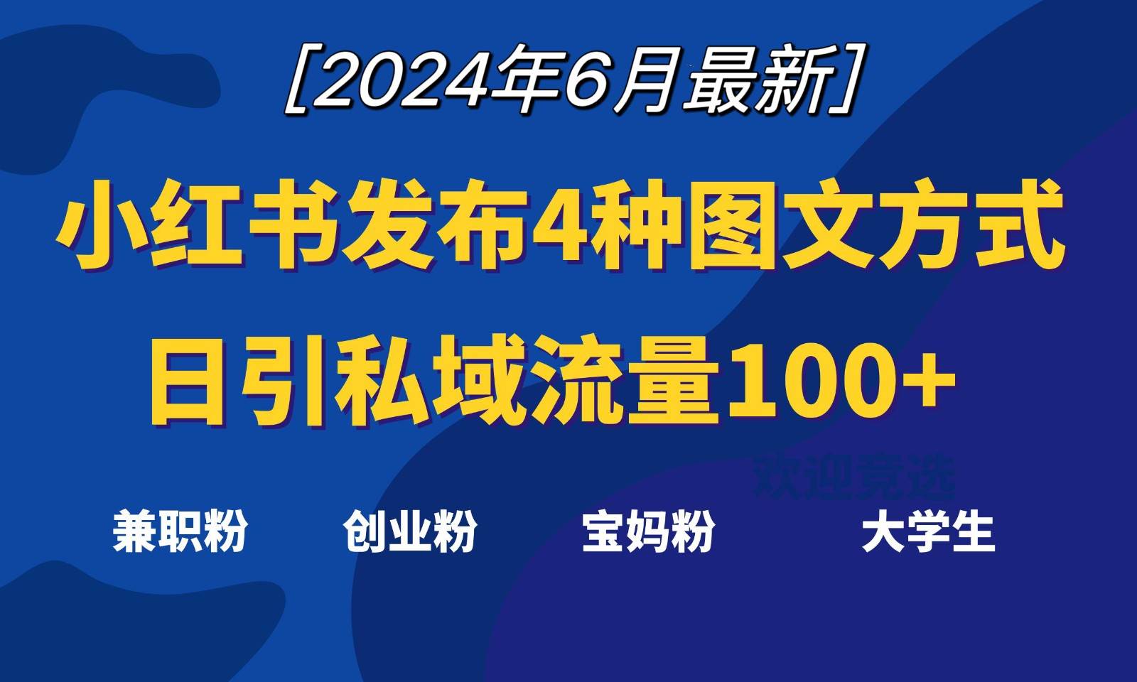 小红书发布这4种图文，就能日引私域流量100+-赛德副业库