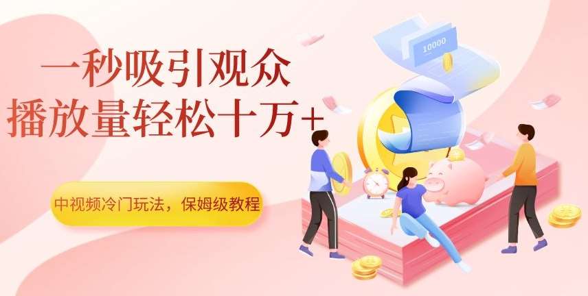 中视频冷门玩法，一秒吸引观众，播放量轻松十万+，保姆级教程【揭秘】-赛德副业库