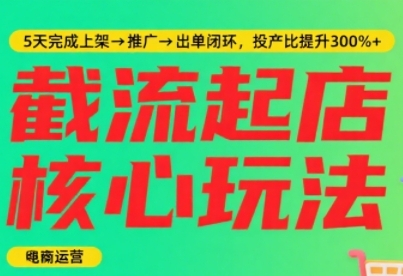 淘宝截流快速起店玩法,掌握暴力快速起店的流程,5天完成上架-推广-出单闭环-赛德副业库