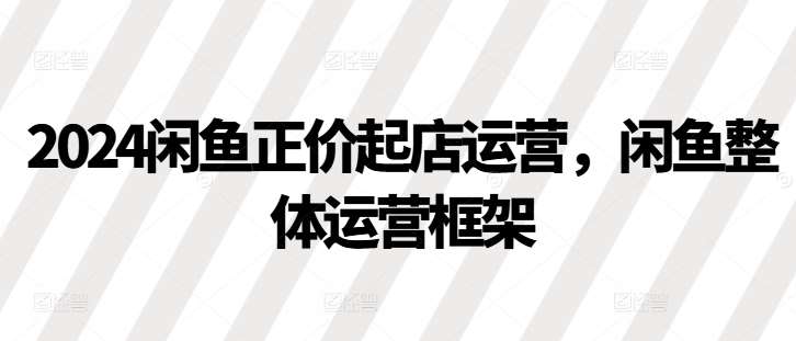 2024闲鱼正价起店运营,闲鱼整体运营框架-赛德副业库