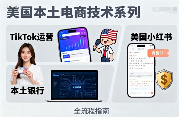美国本土电商技术,Tiktok 运营篇+美国小红书篇+本土银行篇-赛德副业库