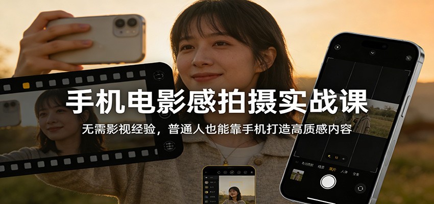 手机电影感拍摄实战课：无需影视经验，普通人也能靠手机打造高质感内容-赛德副业库