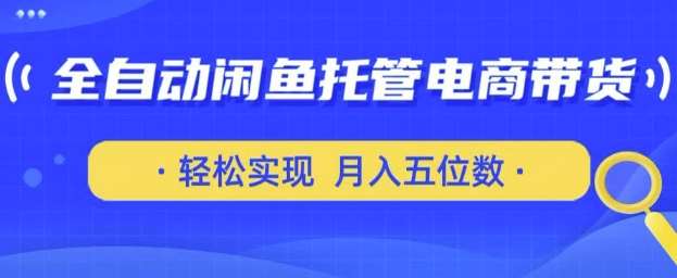 全自动闲鱼托管式电商带货，只需一部安卓手机和一个闲鱼号，轻松实现月入五位数【揭秘】-赛德副业库