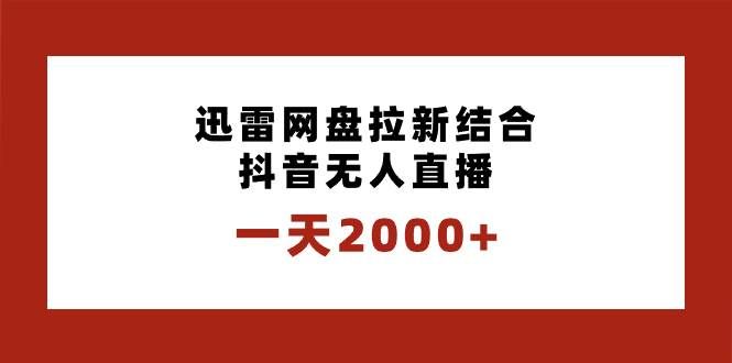 （8551期）一天2000+迅雷网盘拉新结合抖音无人直播，独创玩法保姆级教学-赛德副业库