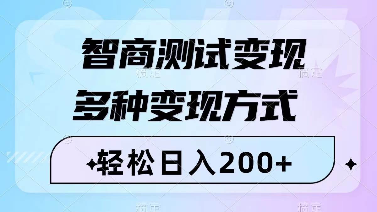 （8049期）智商测试变现，轻松日入200+，几分钟一个视频，多种变现方式（附780G素材）-赛德副业库