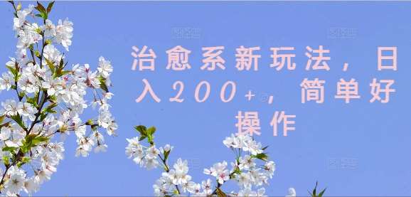 治愈系新玩法，日入200+，简单好操作【揭秘】-赛德副业库