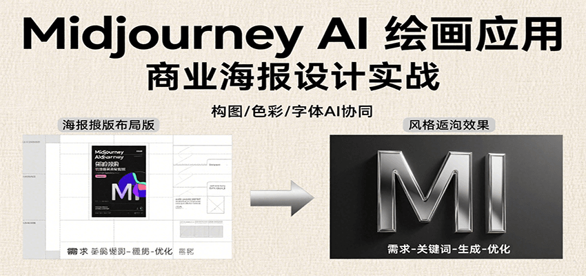 Midjourney AI绘画应用,关键词指令解析、漫画头像制作、海报设计、3D人物生成等-赛德副业库