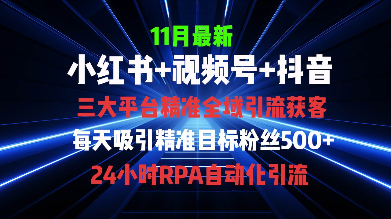 （13259期）全域多平台引流私域打法，小红书，视频号，抖音全自动获客，截流自…-赛德副业库