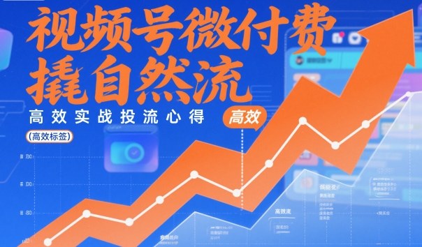 视频号微付费撬自然流，高效实战投流心得-赛德副业库