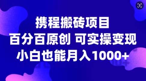 携程搬砖项目,百分百原创,可实操变现,新手小白月入1k+【揭秘】-赛德副业库