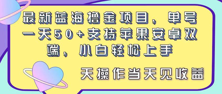 （11287期）最新蓝海撸金项目，单号一天50+， 支持苹果安卓双端，小白轻松上手 当…-赛德副业库