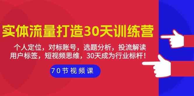 实体流量打造30天训练营：个人定位，对标账号，选题分析，投流解读（70节）-赛德副业库