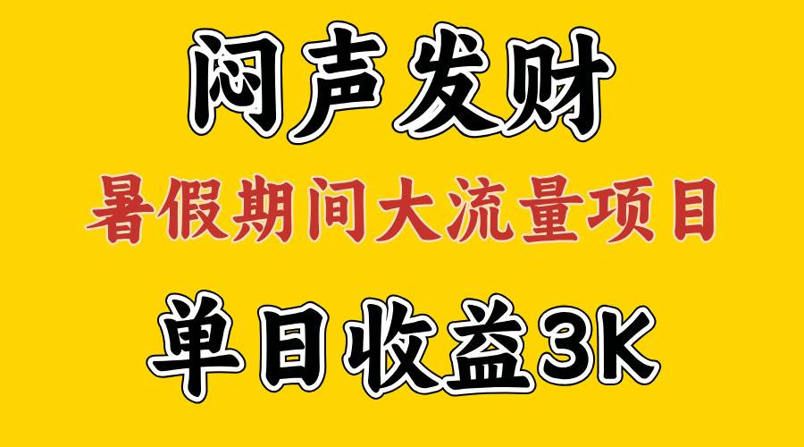 （11558期）闷声发财，假期大流量项目，单日收益3千+ ，拿出执行力，两个月翻身-赛德副业库