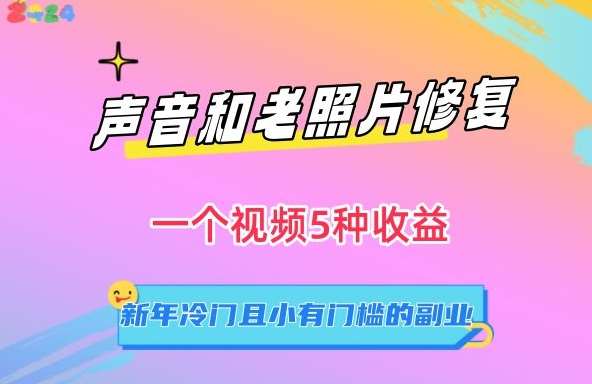声音和老照片修复，一个视频5种收益，新年冷门且小有门槛的副业【揭秘】-赛德副业库