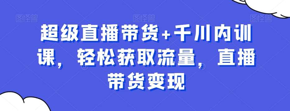 超级直播带货+千川内训课，轻松获取流量，直播带货变现-赛德副业库
