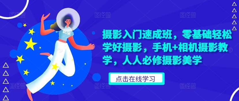 摄影入门速成班，零基础轻松学好摄影，手机+相机摄影教学，人人必修摄影美学-赛德副业库