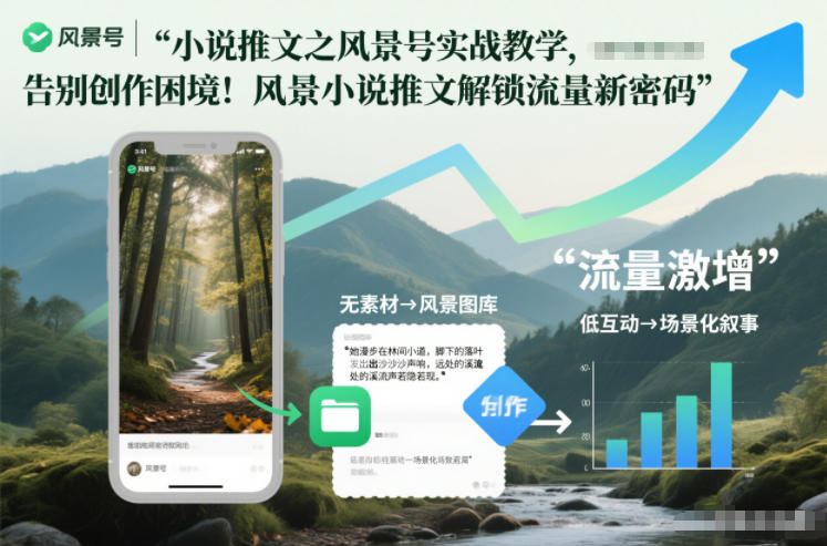 小说推文之风景号实战教学,告别创作困境!风景小说推文解锁流量新密码-赛德副业库