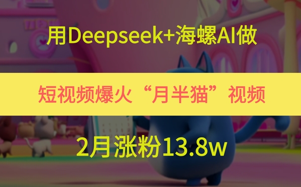 用Deepseek+海螺AI做短视频爆火“月半猫”视频，2月涨粉13.8w-赛德副业库