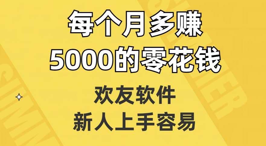 欢友软件，新人上手容易，每个月多赚5000的零花钱【揭秘】-赛德副业库