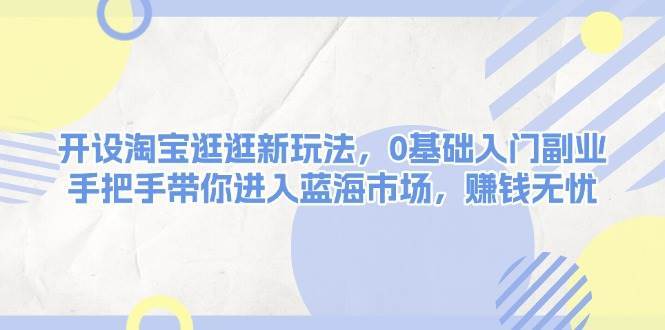 开设淘宝逛逛新玩法,0基础入门副业,手把手带你进入蓝海市场,赚钱无忧-赛德副业库