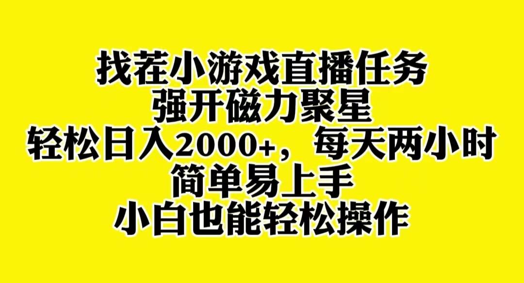 （8180期）找茬小游戏直播，强开磁力聚星，轻松日入2000+，小白也能轻松上手-赛德副业库
