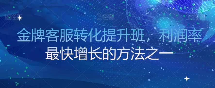 金牌客服转化提升班,利润率最快增长的方法之一-赛德副业库