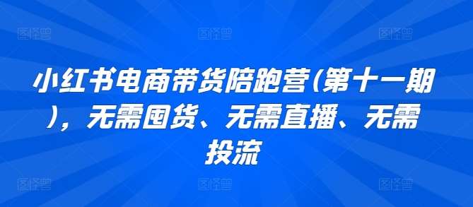 小红书电商带货陪跑营(第十一期)，无需囤货、无需直播、无需投流-赛德副业库