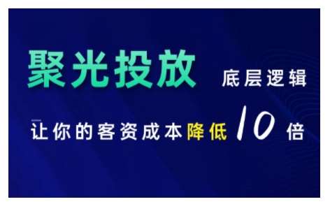 小红书聚光投放底层逻辑课,让你的客资成本降低10倍-赛德副业库