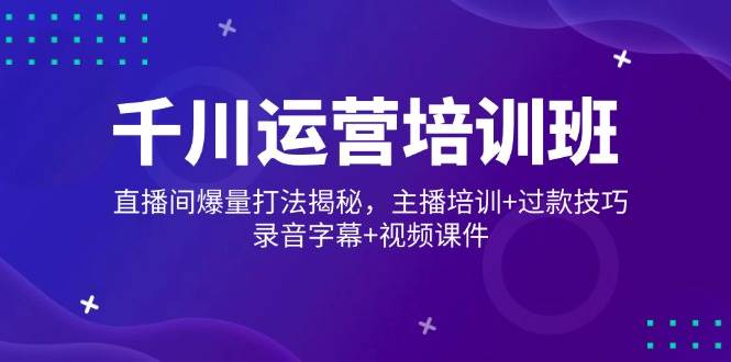 (14230期)千川运营培训班,直播间爆量打法揭秘,主播培训+过款技巧,录音字幕+视频-赛德副业库