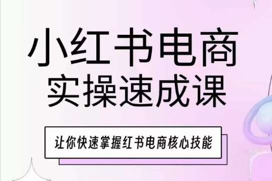 小红书电商实操速成课，让你快速掌握红书电商核心技能-赛德副业库