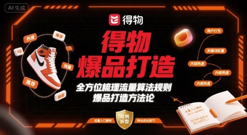 得物爆品打造,全方位梳理得物流量算法规则爆品打造规则-赛德副业库