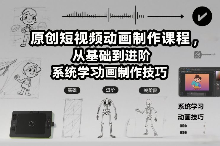 原创短视频动画制作课程，从基础到进阶，系统学习动画制作技巧-赛德副业库